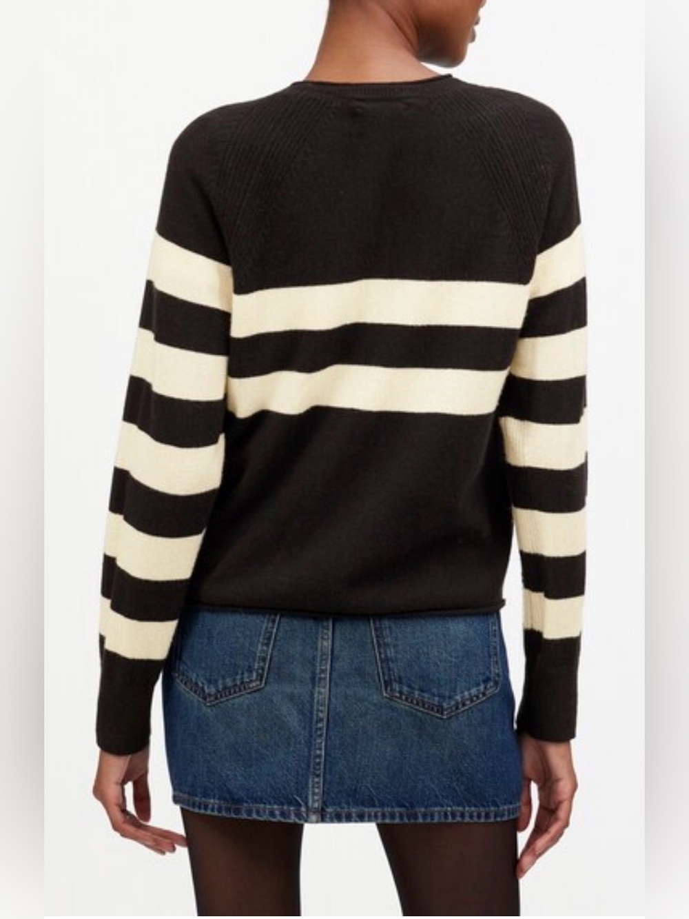 NWOT New Madewell Cashmere Raglan Sweater in Stripe - Picture 3 of 7